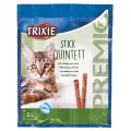 Корм для кошек : Trixie Premio Quadro Палочки против комочков шерсти, с курицей и печенью, 5*5 г Фото num