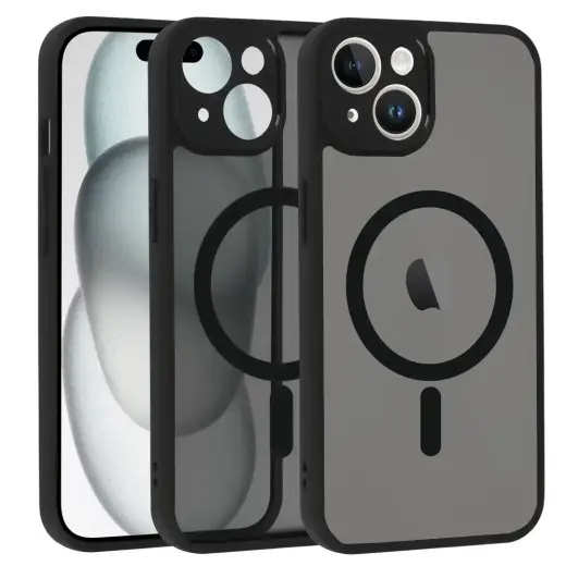 Full Matte Mag phone case with MagSafe support for iPhone 14 black