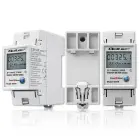 Qoltec Single-phase electronic energy consumption meter for DIN rail | RESET | periodic and continuous meter | 230V | 60A | LCD | LED | 2P Фото num
