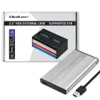 Qoltec Aluminium External Hard Drive Case HDD SSD 2.5'' SATA3 | USB 3.0 | Silver Photo