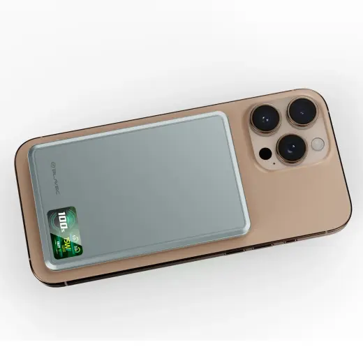 Blavec BJ-03 Slim ārējais akumulators (powerbank) | 10000 mAh | 22.5W | USB-C, MagSafe | LED ekrāns | pelēks Foto 4