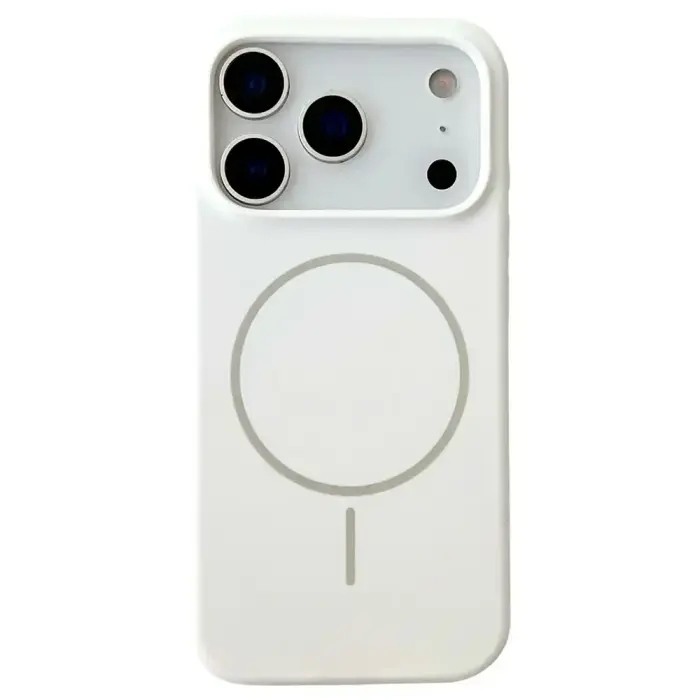For iPhone 18 Pro Max / 17 Pro Max Magnetic Case Liquid Silicone Anti-Drop Phone Back Cover - White