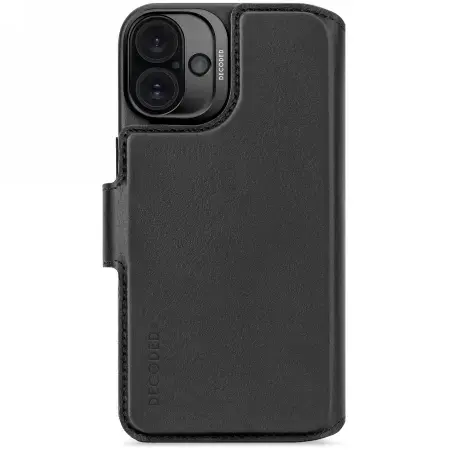 Decoded Leather Detachable Wallet MagSafe Case with Wallet for iPhone 16 Plus - Black Фото num