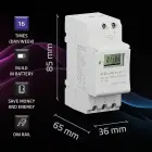 Qoltec Electronic Timer Switch for DIN Rail with Built-in Battery | 7-Day Schedule | 16 Programs Фото num