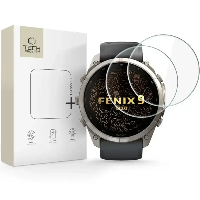 Tech-Protect aizsargstikls priekš Garmin Fenix 9 Pro (51 mm) | caurspīdīgs (2 gab.)
