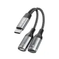 Dudao L13C+ 2in1 USB-C Adapter - Gray Фото num