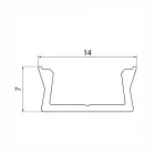 Aliuminio profilis LED juostai EUROLIGHT, virštinkinis, baltos spalvos, 2m kompl Foto 2