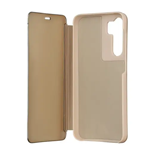 Fold Mirror View Case for Samsung Galaxy S23 FE gold