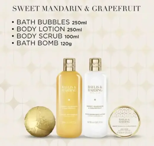 Baylis & Harding Sweet Mandarin & Grapefruit Indulgent Bathing Gift Set in Clear Photo
