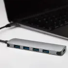 Qoltec Hub Adapter USB-C 3.1 5in1 | 4x USB 3.0 | DC Фото num