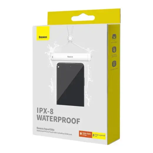 Waterproof phone case Baseus AquaGlide with Cylindrical Slide Lock (white) Foto 6