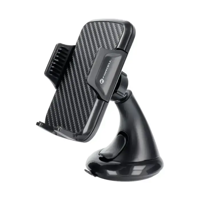 Car phone holder Forcell F-Grip Carbon HT1 windshield / dashboard black Photo