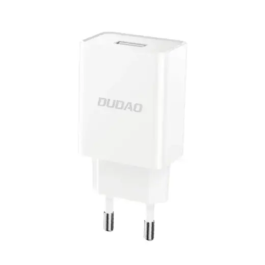 Dudao A4EU USB-A 2.1A wall charger - white + USB-A - micro USB cable Photo