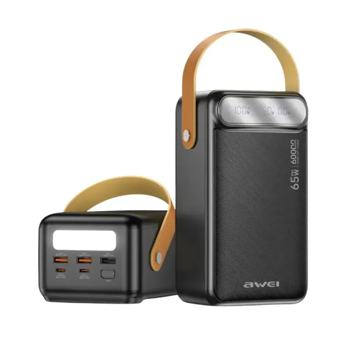 Awei PA-82 Power Bank | 60,000 mAh | 65W | PD | USB-A, USB-C | black