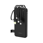Dudao K11 10000mAh Powerbank with Built-in Cables - Black Foto 1