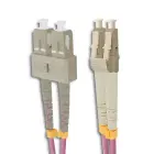 Qoltec Patchcord fiber optic LC/UPC - SC/UPC | Multimode | 50/125 | OM4 | Duplex | 1m — Foto 2