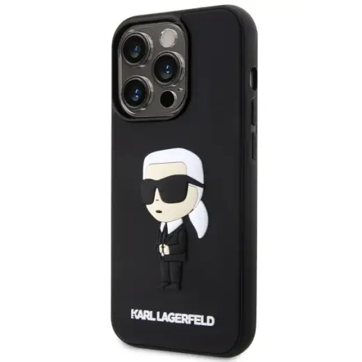 Karl Lagerfeld KLHCP14X3DRKINK iPhone 14 Pro Max 6.7" black hardcase Rubber Ikonik 3D Photo