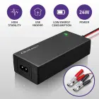 Qoltec Automatic charger for AGM GEL STD batteries | 12V charger | 2A | 24W | LED | 1.8m cable Photo