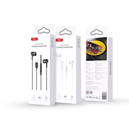 XO wired earphones EP81 USB-C black Foto 4
