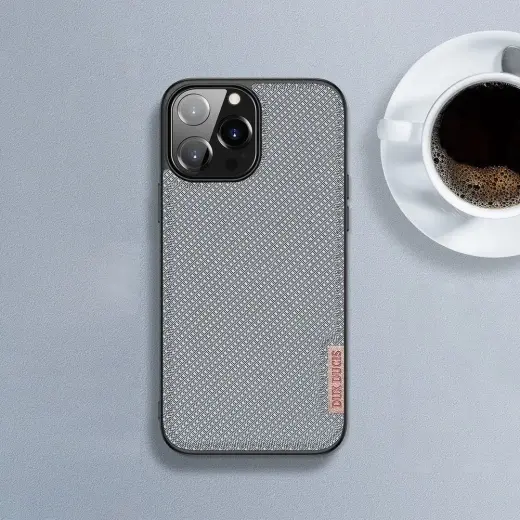 Dux Ducis Fino case covered with nylon material for iPhone 13 Pro Max gray Photo