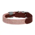 Dog collar made of natural leather and recycled material with QR code Waudog size S, width 15 mm, brown Фото num