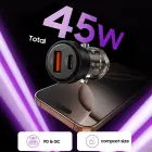 Tech-Protect CC03 45W 2-Port USB-A | USB-C Car Charger - Black Foto 4
