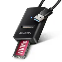 Axagon ADM2-AM USB-A 10Gbps - M.2 NVMe & SATA SSD adapter  kabelis USB-A 10cm SSD enclosure Black