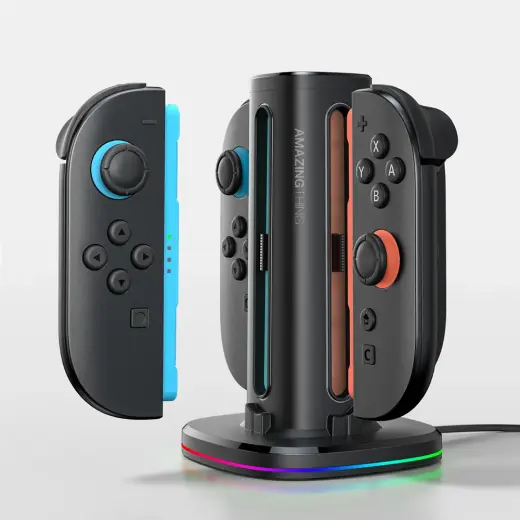 AmazingThing Thunder Pro PlayDock Charger for Nintendo Switch 2 Controllers - Black Foto 8