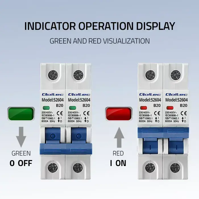 Qoltec Overcurrent Circuit Breaker B20| Fuse | AC | 20A | 1P Фото num