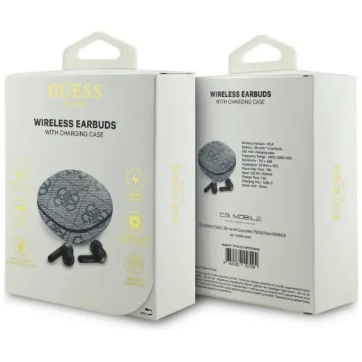 Earphones TWS ENC Guess 4G Classic Metal Logo blue Foto 6