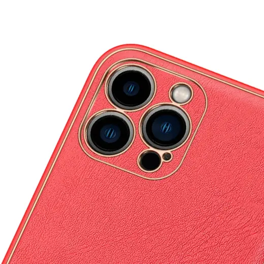 Dux Ducis Yolo elegant case made of soft TPU and PU leather for iPhone 13 Pro Max red Photo