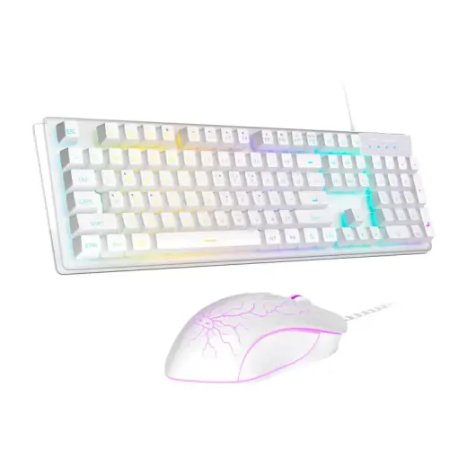 MageGee K1 wired keyboard + mouse set (white) Фото num