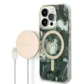 Zestaw Guess GUBPP14XHJEACSA Case+ Charger iPhone 14 Pro Max 6,7" zielony|green hard case Jungle MagSafe Фото num