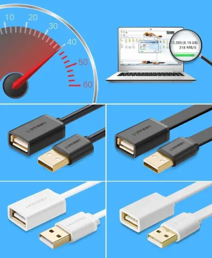 USB 2.0 extension cable UGREEN US103, 1m (black) Foto 5