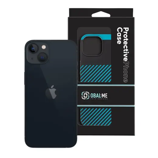OBAL:ME Flossy Stripes Cover for Apple iPhone 13 Black|Teal Photo