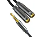 XO audio cable 2in1 NB-R197 3.5mm jack - socket 3.5mm jack | microphone 0,23 m black Foto 3