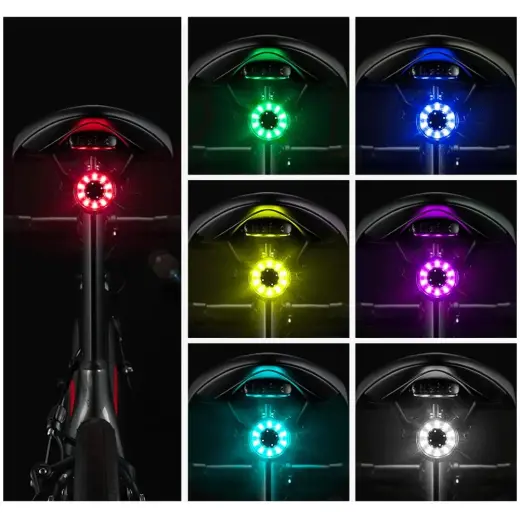 Rockbros Q1 rear bicycle light 7 colors LED micro USB - black Photo