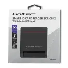 Qoltec Smart ID chip card reader SCR-0642|USB 2.0 + USB-C Adapter Foto 2