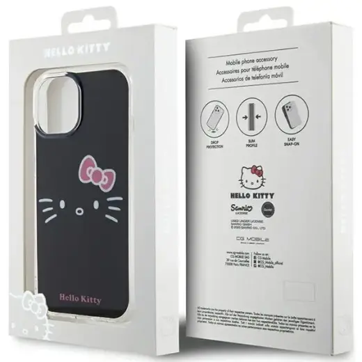 Hello Kitty IML Kitty Face case for iPhone 15 - black Фото num