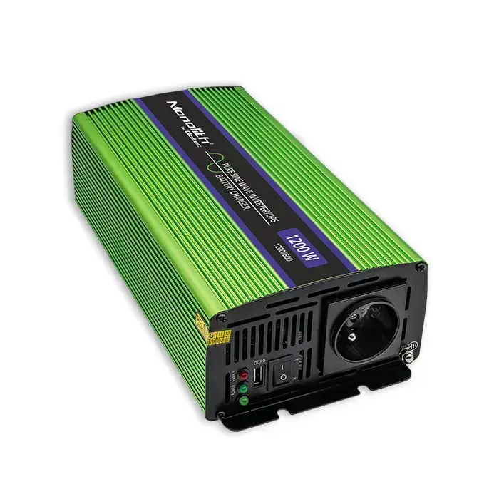 Qoltec Pure Sine Wave Inverter Monolith | battery charger | UPS | 600W | 1200W | 12V to 230V Foto 2