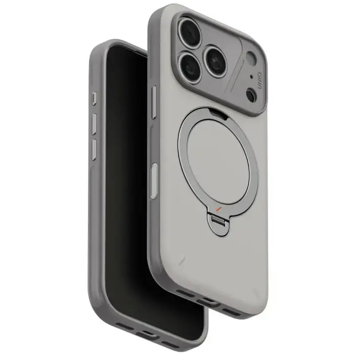 Case UNIQ Elix for iPhone 18 Pro / 17 Pro 360 Rotating Kickstand light gray