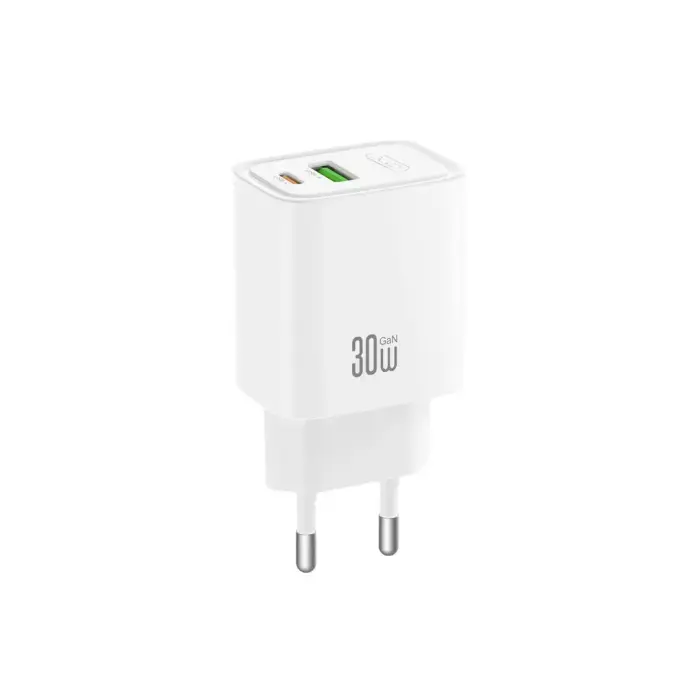 XO wall charger CE54 PD 30W 1x USB-C 1x USB white