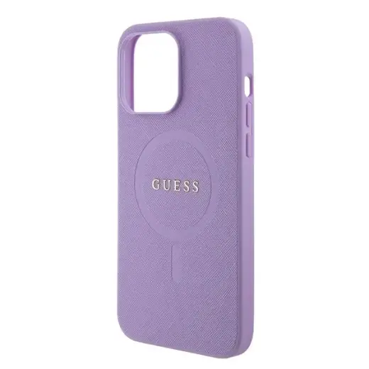 Guess Saffiano MagSafe case for iPhone 15 Pro - purple Фото num