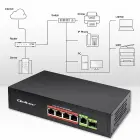 Qoltec FAST Ethernet PoE SWITCH 4x RJ45 PoE 1x RJ45 Uplink 1x SFP | 65W | 1000 Mb Foto 5