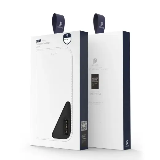 Dux Ducis Hivo Leather Flip Cover Genuine Leather Wallet for Cards and Documents iPhone 14 Pro Brown Фото num