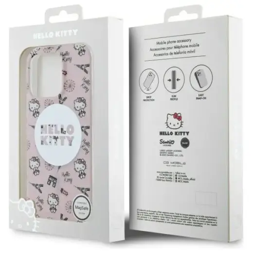 Hello Kitty HKHMP16LHAOPP iPhone 16 Pro 6,3" różowy|pink hardcase IML All Over Paris Magsafe Фото num