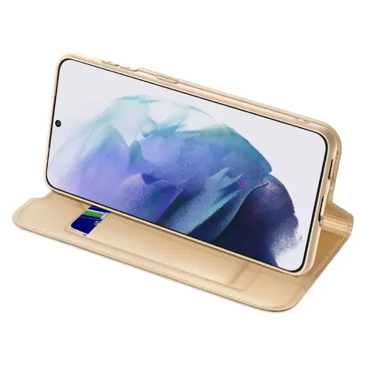 Dux Ducis Skin Pro Holster Cover Flip Cover for Samsung Galaxy S22 + (S22 Plus) gold Photo
