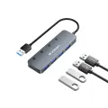 USB-A Hub Wozinsky WHS080YSS 4 x USB-A 3.0 with individual switches, aluminum, with 30 cm cable - gray Фото num