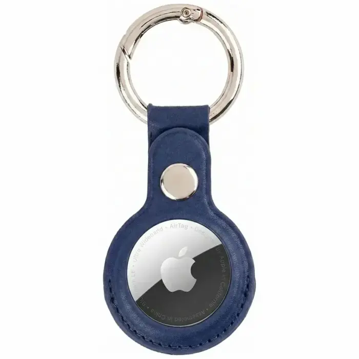 Mercury Leather AirTag case navy