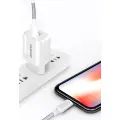 Dudao 2x USB mājas USB ceļojuma ES adapteris sienas lādētājs 5V|2.4A + Lightning kabelis balts (A2EU + Lightning balts) Foto 4